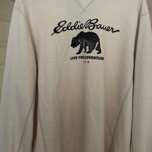 Eddie Bauer Beige and Gray Sweatshirt